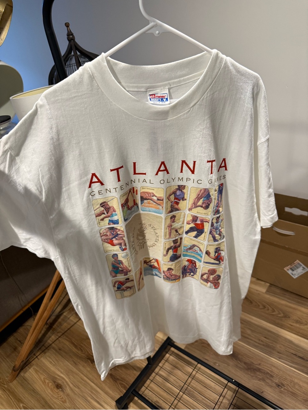 NWT Vintage Atlanta Centennial 1996 Olympic Games White Graphic T-Shirt